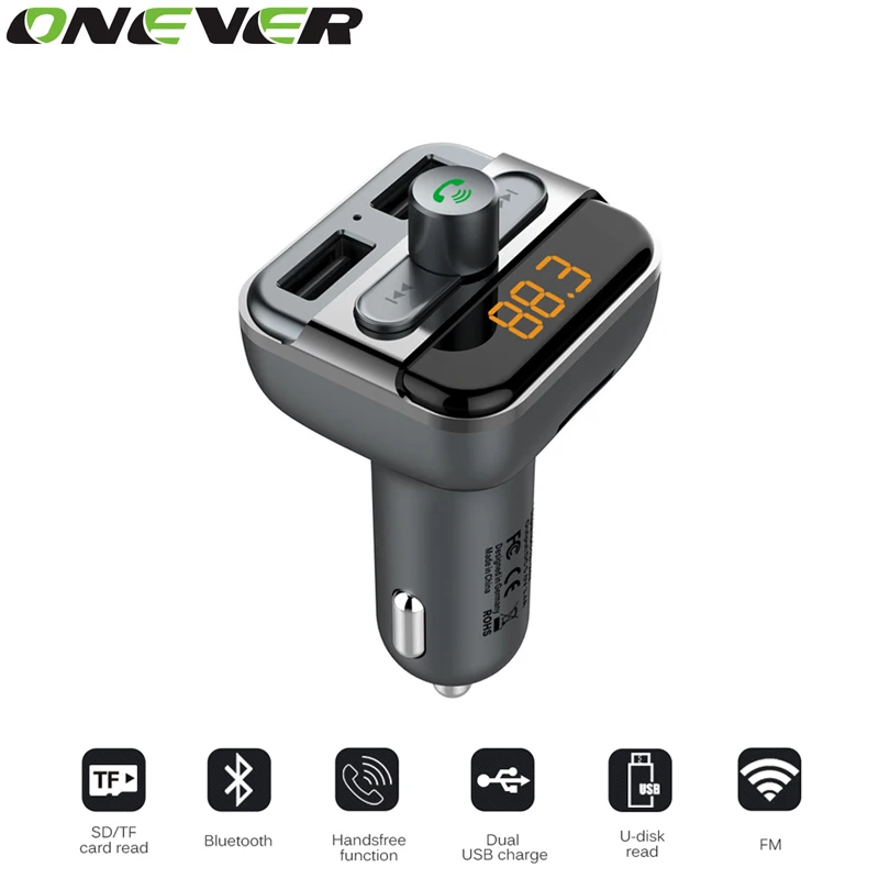 Onever комплекты bluetooth car mp3 плеер с tf слот для карты 2 Порт USB Автомобильное Зарядное