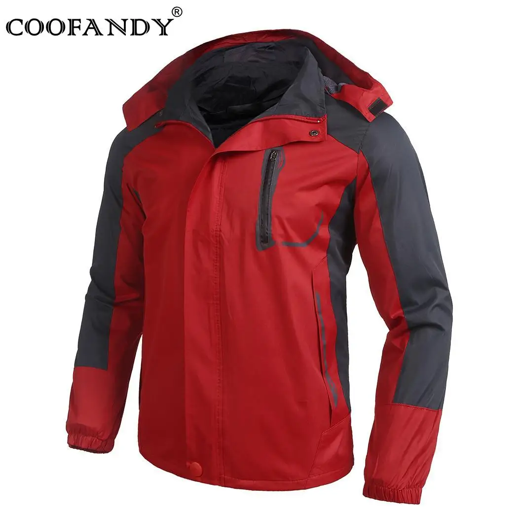 Coats Mountain Jackets Long Sleeve Hooded Patchwork Jacket Men with
