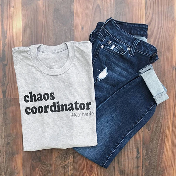 Showtly Chaos Coordinator женская футболка Снова в школу подарок для учителя Топы