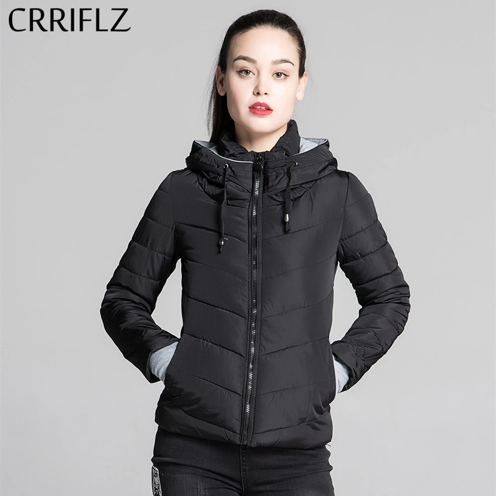 Causal Female Short Jacket With Gloves Solid Stand Collar