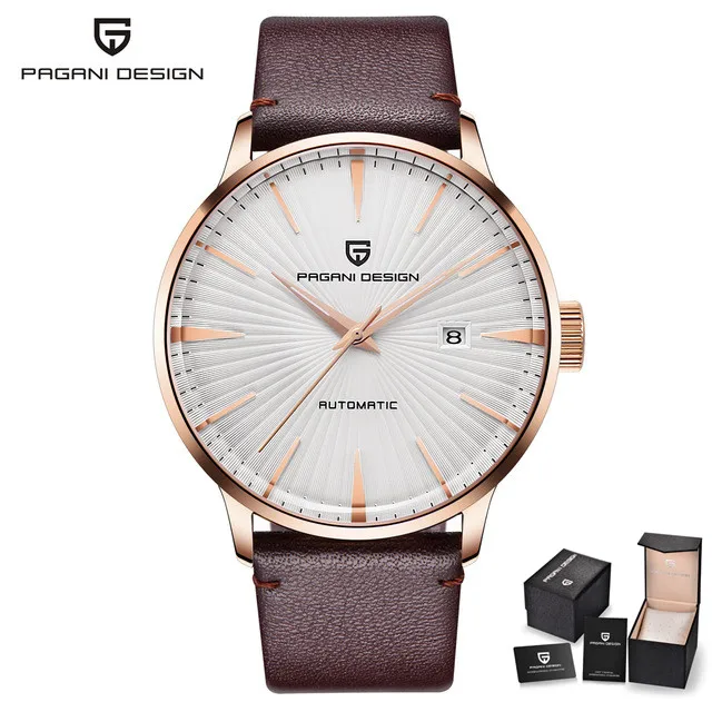 PAGANI Дизайн мужские часы Топ люксовый брендовый мужской автоматические механические часы водонепроницаемые Модные Простые бизнес часы Montre Hommes - Цвет: gold white