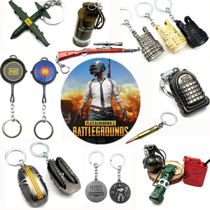 

Hot Game PUBG Keychain Game Equipment Key Chain chaveiro Alloy Pendant llaveros Of Cosplay Fans High Quality Toy Collection Gift