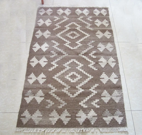 Тканевый килим народный ковер французский кантри Декор геометрический Коврик спальня Натуральная Овечья шерсть