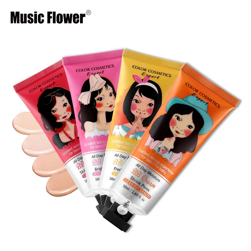 Music Flower бренд BB & CC крем корейский макияж Жидкая основа для лица основа под макияж увлажняющий консилер отбеливающая Косметика 50 мл - изображение