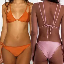 Красивый бикини сексуальный Для женщин пуш-ап бюстгальтер краткий бикини с вырезами Летние Пляжные Купальники для малышек Купальник Пляжная Для женщин купальники