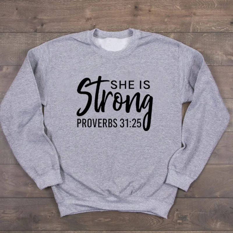 Женская одежда She Is Strong Свитшот в стиле Харадзюку милый пуловер для мам Корейском