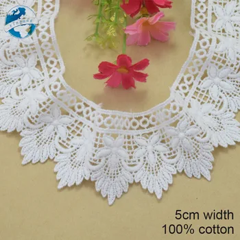 

5cm white 100% cotton embroidery lace french lace ribbon fabric guipure diy trims warp knitting sewing Accessories#3269