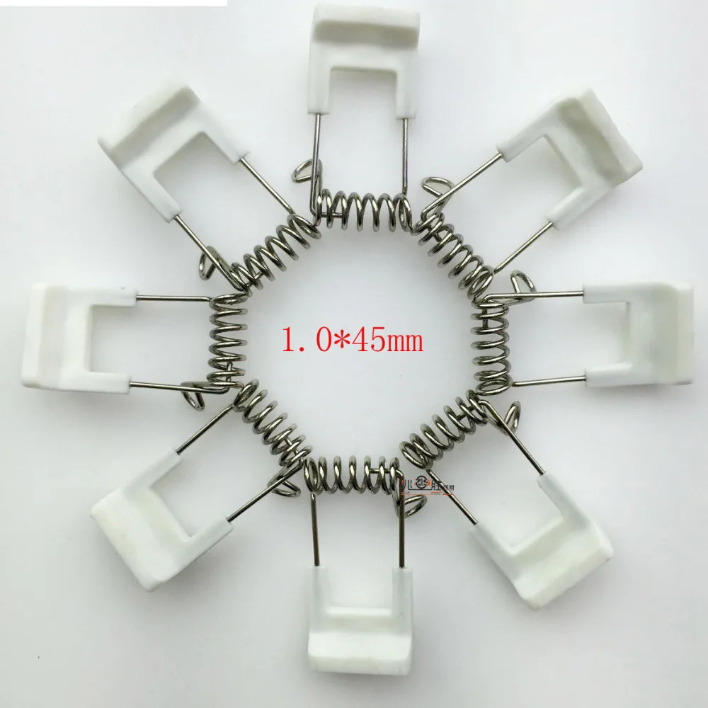 100 pieces,1.0mm*45mm White panel lamp spring clip, high end plastic