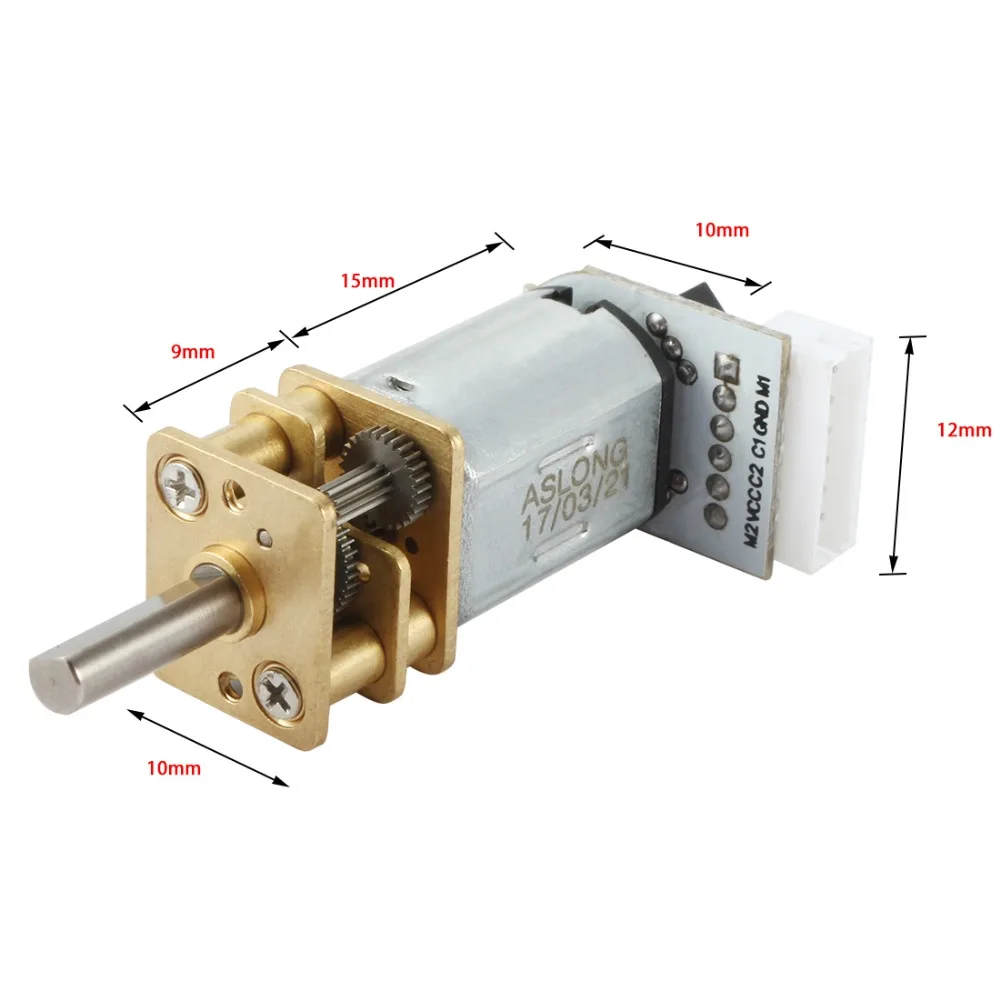

UXCELL JG12-N20 DC12V 1000RPM Mini Speed Reduction Motor Electric Micro Gear Box 3mm Dia Shaft with Wire for Encode Electric Toy