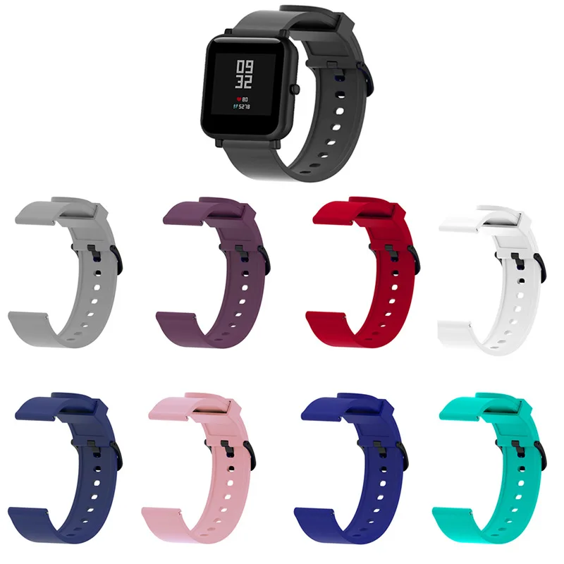 Ремешок для часов Xiaomi Huami Amazfit Bip мягкий силиконовый браслет 20 мм bip резиновый
