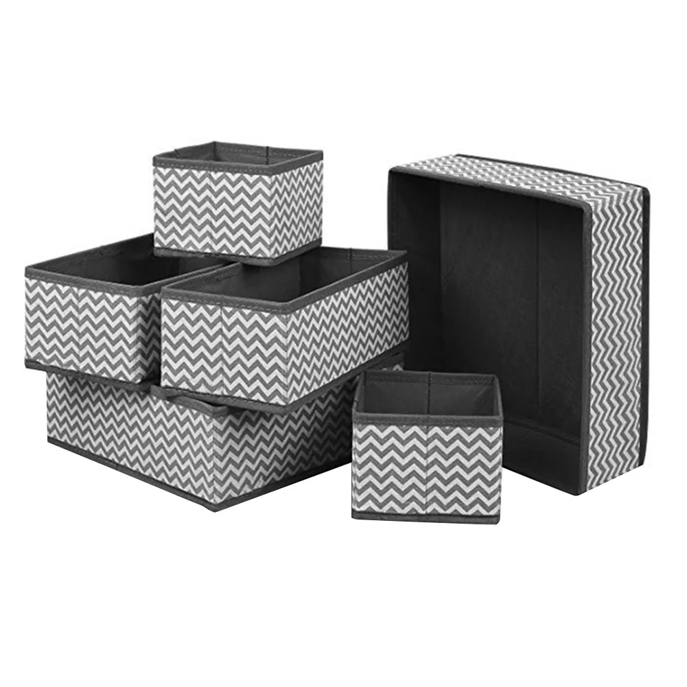 

6pcs Organizer Non Woven Fabric Multifunction Home Cube Shape Container Travel Foldable For Underwear Storage Case Set Portable