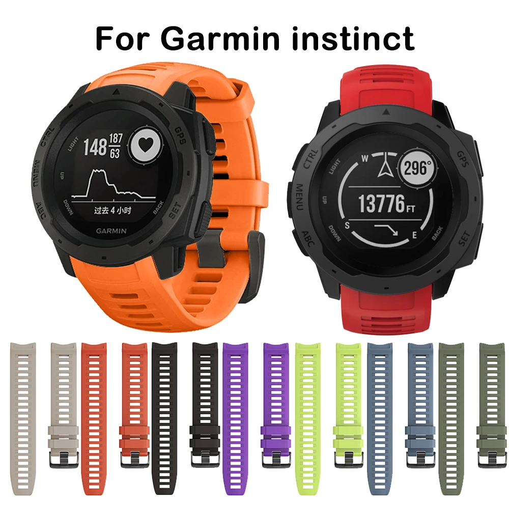 Спортивные Смарт часы ремешок для наручных часов Замена Garmin Instinct силиконовый