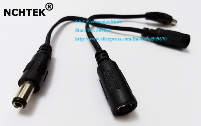 

NCHTEK DC 5.5x2.5MM Male to DC 5.5x2.1MM Female Plug Power Connector Cable/20PCS