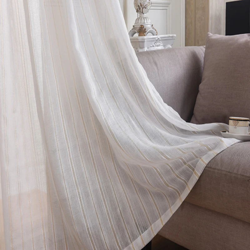 

Fashion Striped curtain Custom made& finished curtain window tulle curtain for living room Window screening Decorative curtains