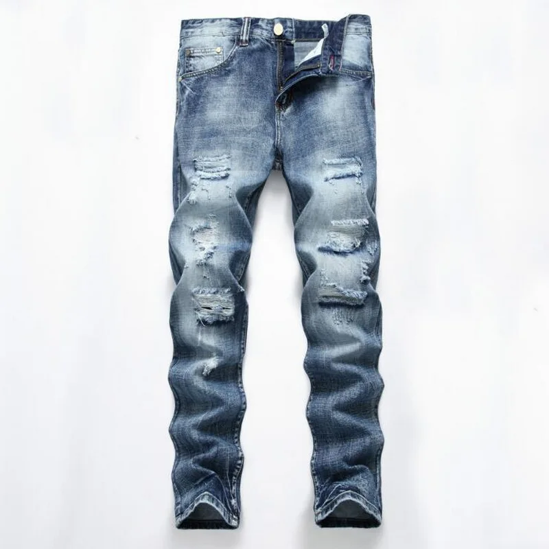 

Men Jeans Slim Skinny Man Biker Jeans with Zippers Designer Stretch Fashion Casual Pants Vintage Classic Denim Pants Homme