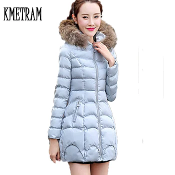 

2020 Fashion Teenage Girls Down Cotton Parkas Jacket Coat Female 100% Natural Raccoon Fur Collar Hooded Casaco Feminino WUJ0957