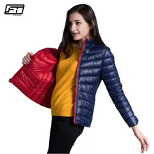 Fitaylor New Winter Women Down Jacket Ultra Light 90 White Duck Down Double Side Coats Short