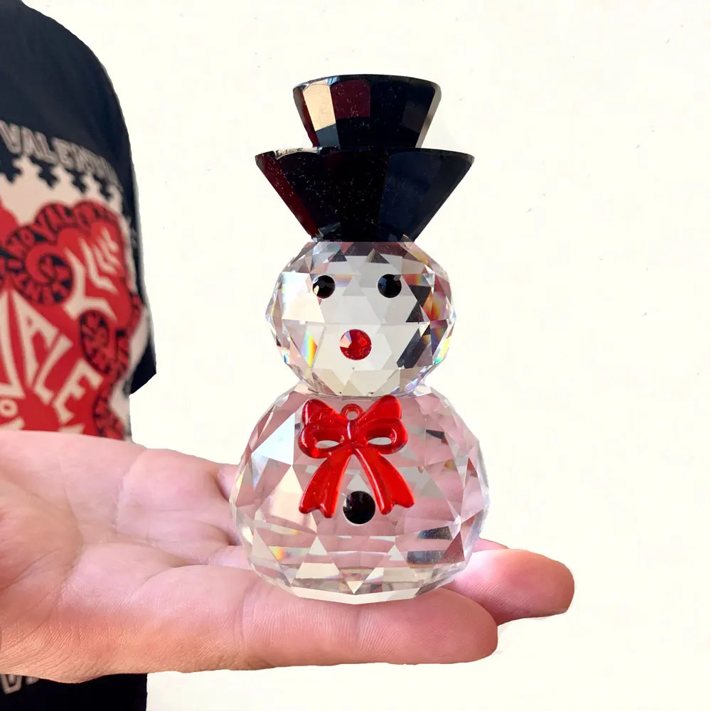 Рождественский подарок ручной работы K9 кристалл снеговик статуэтки автомобиль орнамент домашний декор детский подарок