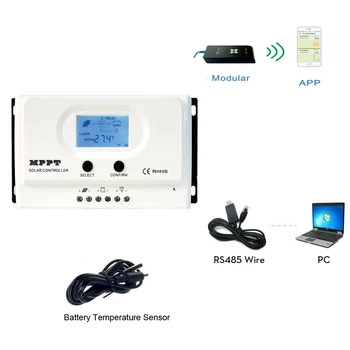 

Wiser3 20A 30A 40A 50A MPPT Solar charge controller with LCD Updated RS485 Communication 12V/24V auto,5V USB