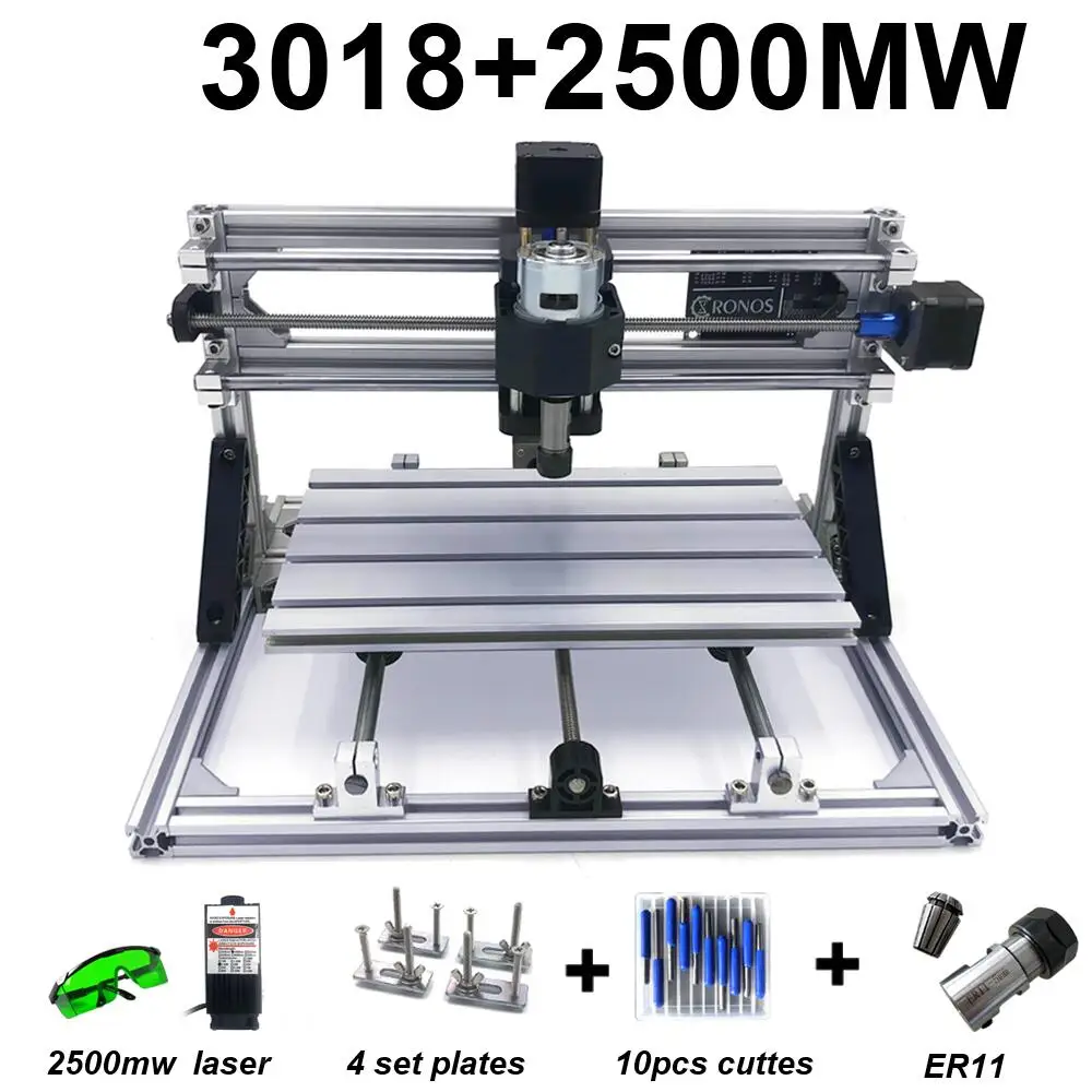 CNC3018 ER11, DIY мини ЧПУ гравировальный станок, Pcb фрезерный станок, деревянный маршрутизатор, лазерная гравировка, ЧПУ GRBL управления, жажда металла - Цвет: 2500mW