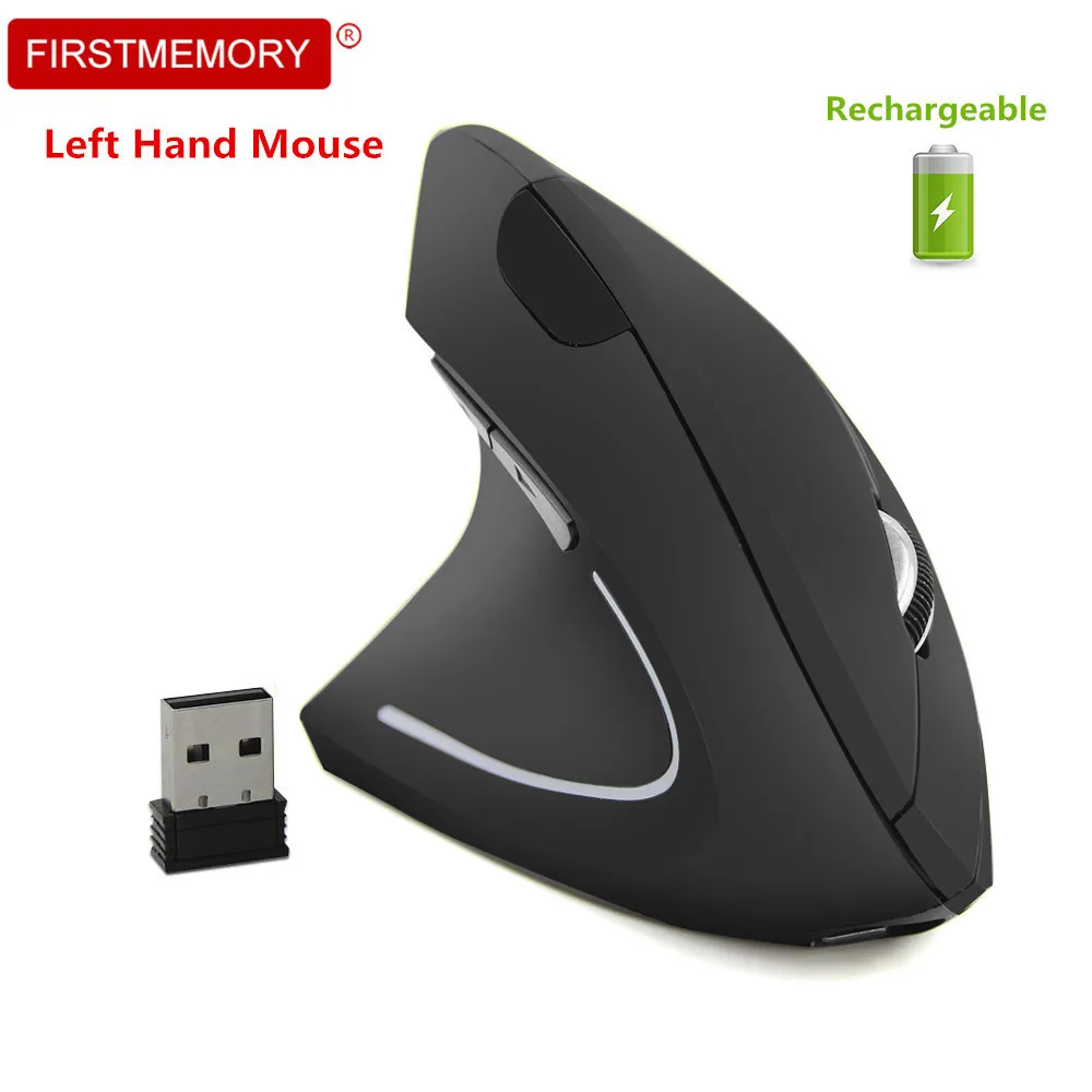 

Wireless Mouse Left Hand Rechargeable Ergonomic Vertical Mice 1600 DPI Optical Gaming Mause With Mouse Pad For Gamer PC Laptop