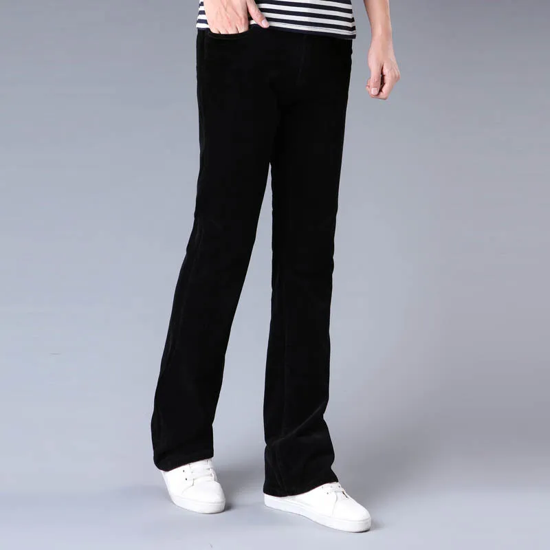 Men's Casual Pants Men's Casual Micro Bell-bottomed Corduroy trousers Korean version of the Stretch Slim Wide Leg pants