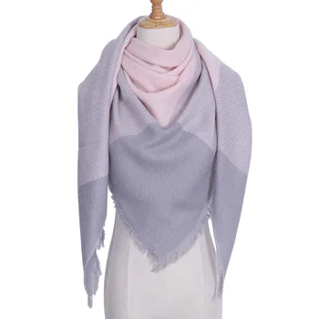 

Autumn and winter new imitation cashmere triangle scarf women's fashion lattice warm shawl