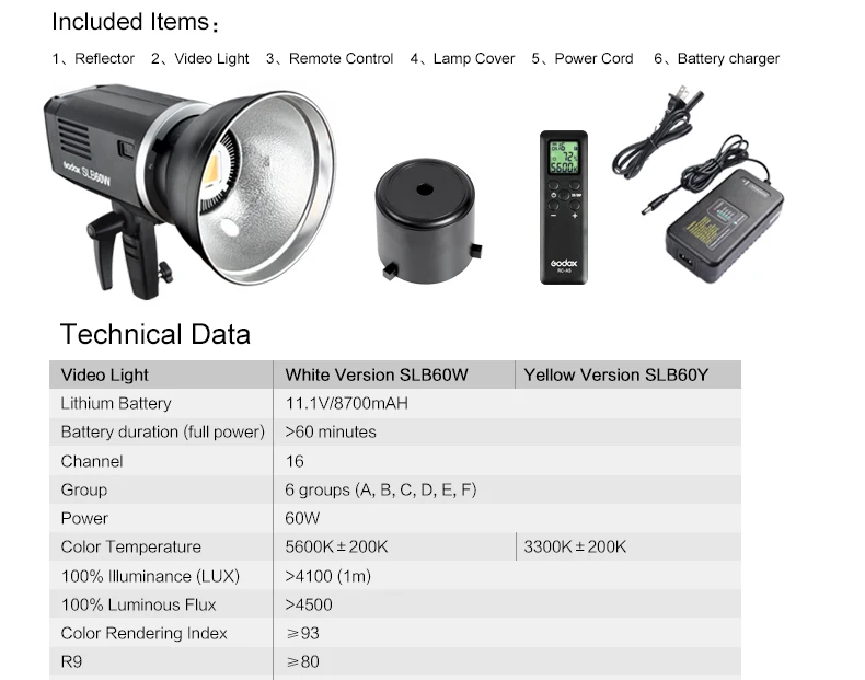 Godox SL Series Video Light SLB60W and SLB60Y (9)