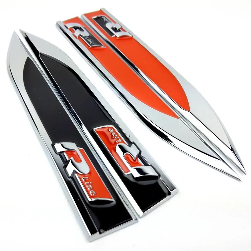2017 Metal R Line Rline Car Fender Side Badge Sticker Emblem For Volkswagen VW Polo Golf