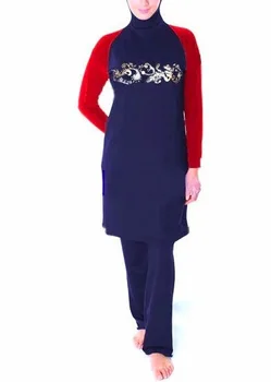 

4XLRetro Hijab+Top+Bottom Muslim Swimwear Female 2018 New High Elasticity Women Swimsuit Quick Dry Beach Bathing Suit Beachwear