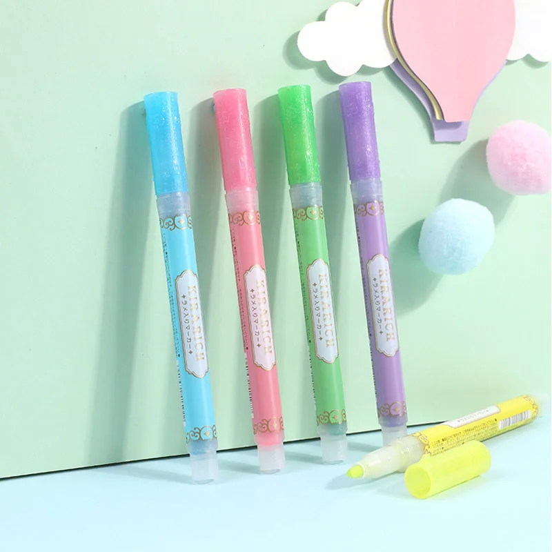 ZEBRA Highlighter Starlight WKS18 Shiny Pearlescent Student Shiny Silver Color Markup Brochure Graffiti