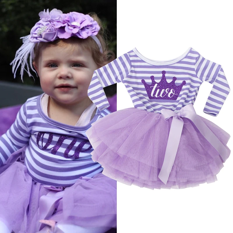 

Baby Winter Long Sleeve Stripe Girl Dress For Girls 1 2 3 Year Birthday Princess Party Kids Dresses Children Clothing Vestido
