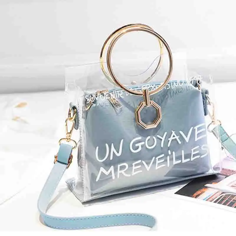 

Small Transparent Crossbody Bags For Women Lady Brand Fashion Korean Letter Clutch Female Handbags Women's Cute Mini Clear Bag
