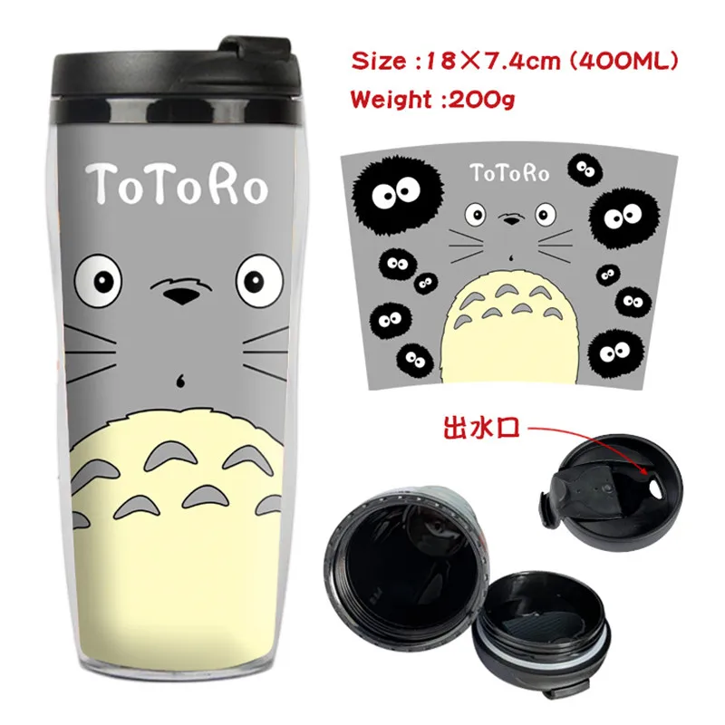 

My Neighbor Totoro Anime Mug Coffee Cup Space Cup Plastic Water Bottle Boys Girls School Supplies Back to School Gift 400ml
