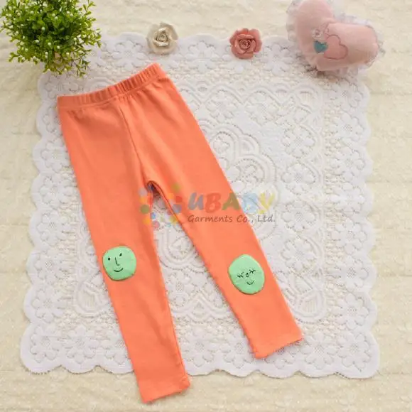 Обтягивающие длинные штаны для маленьких девочек милые эластичные брюки со слоном Универсальные леггинсы весенне-осенняя хлопковая одежда для детей от 2 до 10 лет - Цвет: Orange