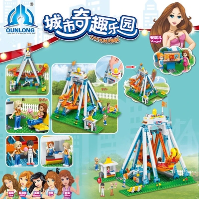 

780pcs LegoIN pirates ship adventure Assembling blocks duplo figures building blocks amusement park hocki bricks toys for kids