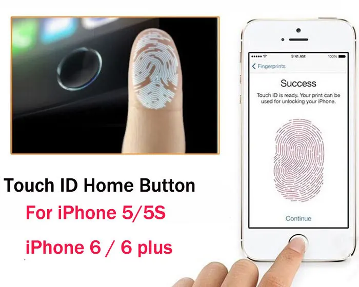 

1pcs Touch ID Button Metal Aluminum Home Button Sticker For iPhone 5 iPhone 6 6 plus With Touch ID Sensor Finger Identification