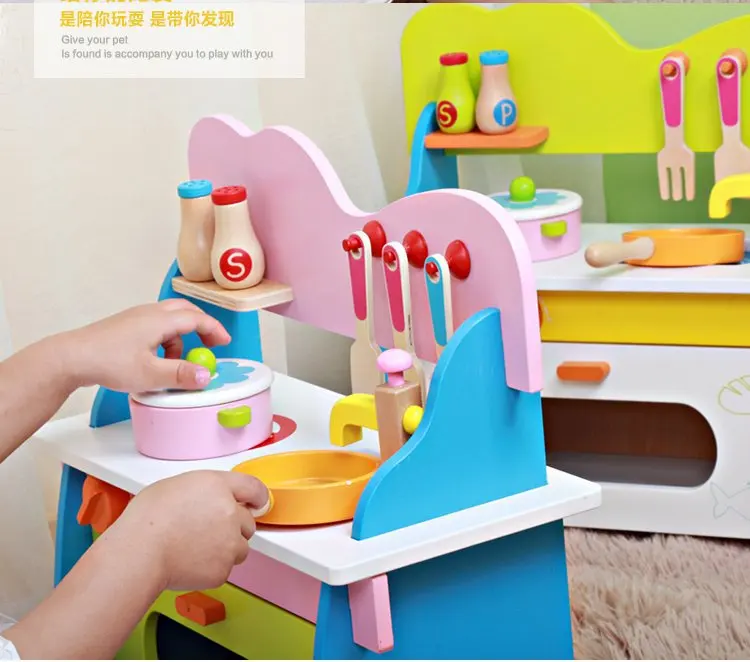 Деревянные кухонные игрушки для детей, домашние Имитационные кухонные принадлежности, комбинированная игрушка