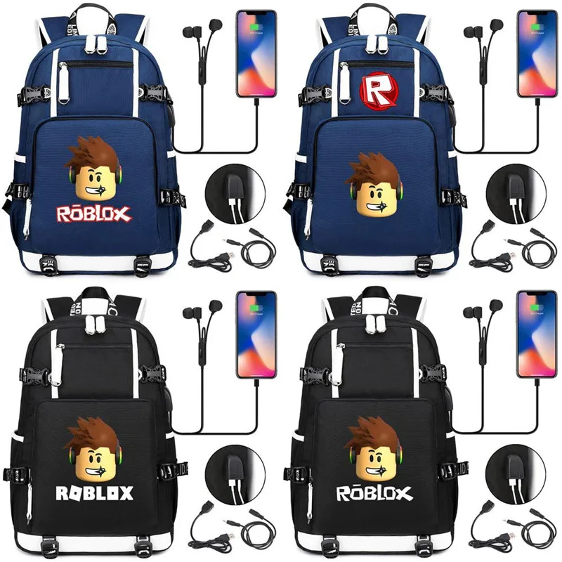 

Roblox Game R Printed Backpack BookBags USB Port Bags Laptop School Travel Girls Boys Rucksack Mochila Gift