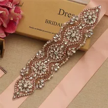 PEORCHID розовое золото свадьбное платье со стразами Ремни аксессуары ручной работы пояс невесты с Кристаллы камней жемчуг лента для подружки невесты