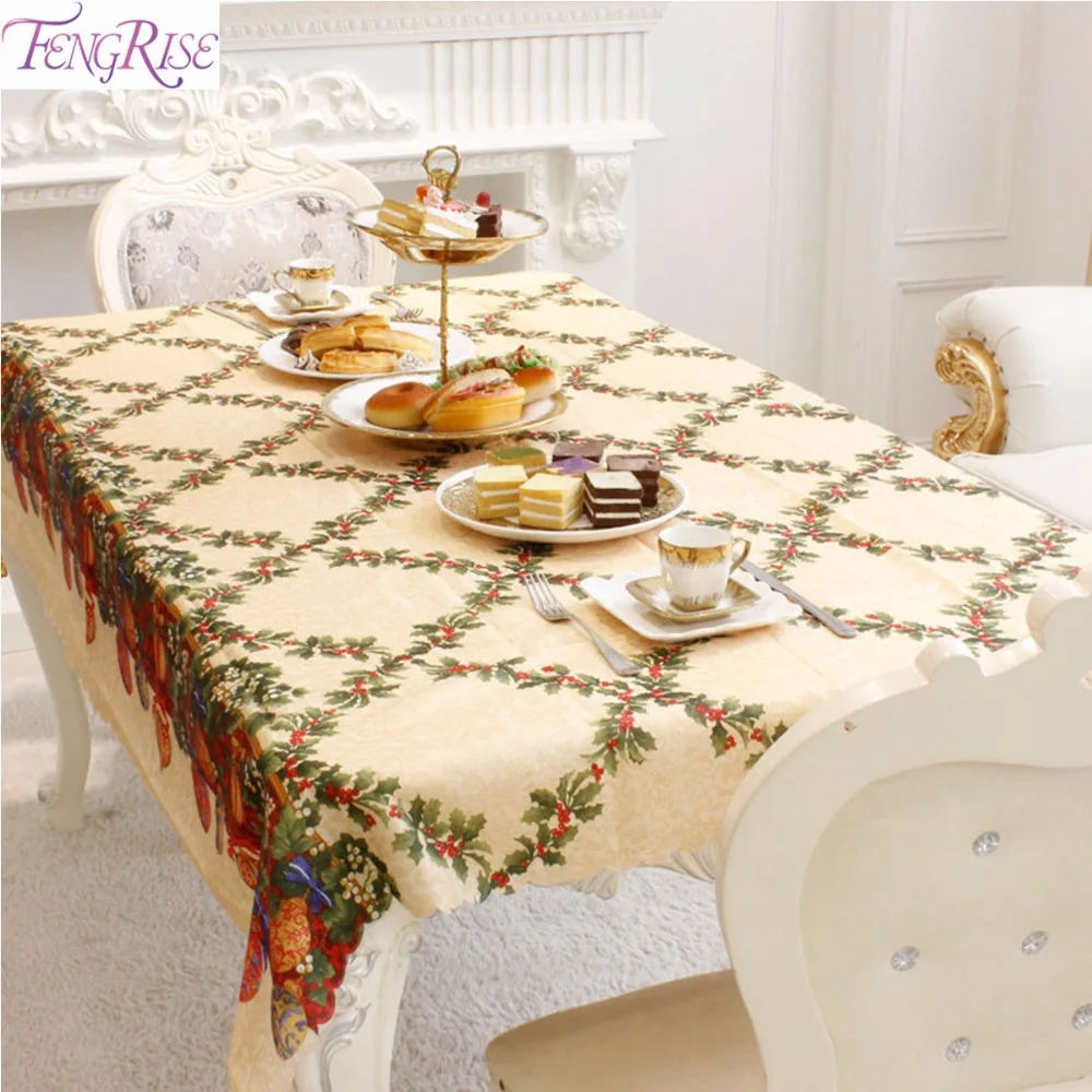 

FENGRISE Christmas Tablecloth Table Runner Mat Tablecloth Christmas Dcorations for Home Christmas Party Xmas Table cover Decor