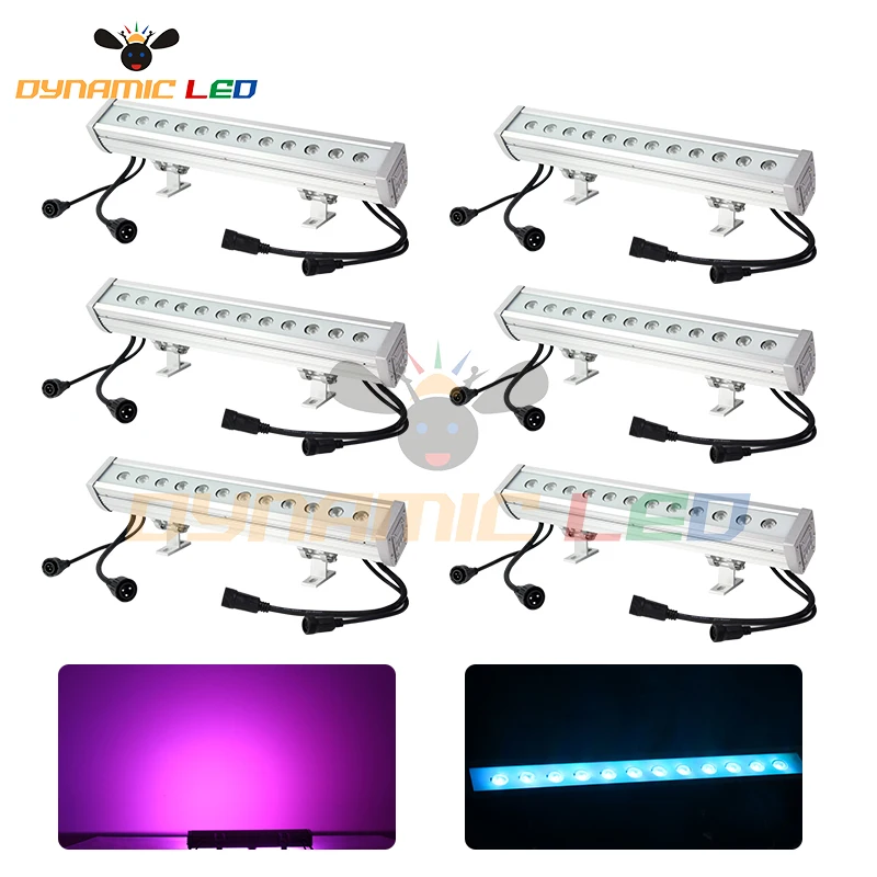 

6pcs Outdoor Led Bar 12x10w RGBW 4in1 0.5m length Waterproof Wall Washer Led Dmx Dj Stage Light For Landscape Lighting