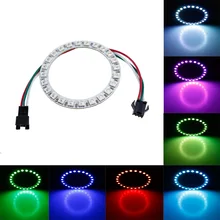 WS2812B модуль 24 бита пиксельное кольцо светодиодный s 5050 цветная(Rgb) Индивидуальный адресуемый КОЛЬЦО круглая Светодиодная лампа световое табло DC5V белый 1 шт