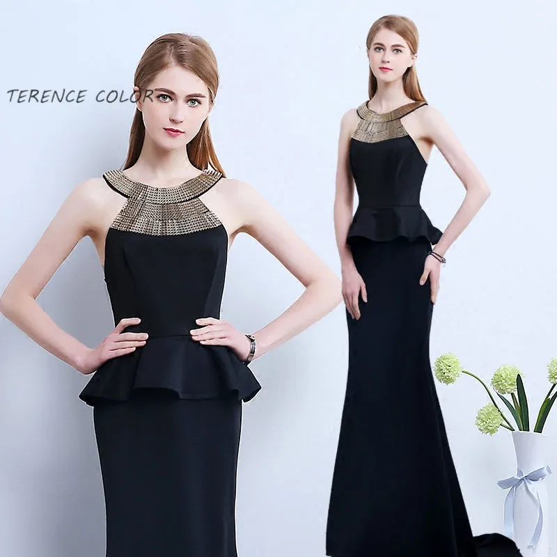 

Luxury Beading Neckline Evening Dresses Ruffles Style Prom Gown
