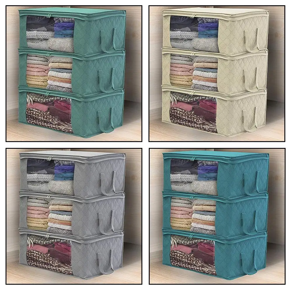 Non-woven Quilt Storage Bag Wardrobe Clothing Box Moisture-Proof Dust-Proof Portable For Family Dormitory DArmario Organizador