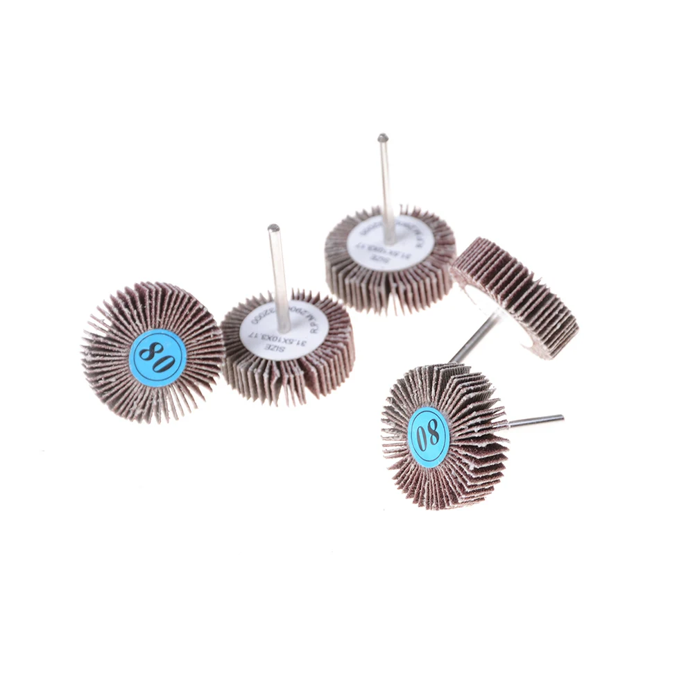 5pc 30mm Deburring Flap Sanding Polishing Wheel for Rotary Tools 1//4Inch Shank
