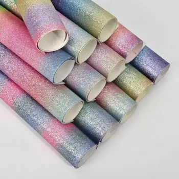 

YG3014 Wholesale stripe glitter leather vinyl fabric faux leather for bag shoes belt phone case bow DIY craft (91cm*137cm )