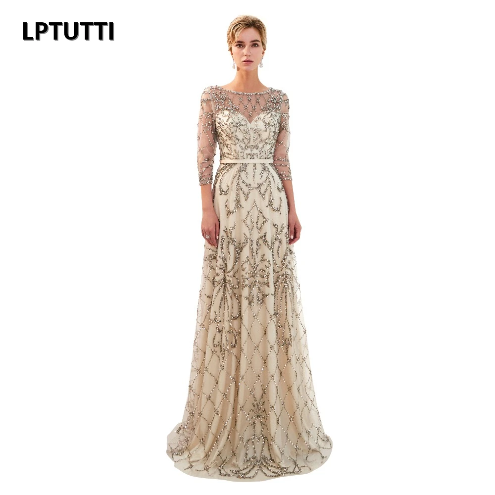 

LPTUTTI Crystal Beading Plus Size New For Women Elegant Date Ceremony Party Prom Gown Formal Gala Luxury Long Evening Dresses 14