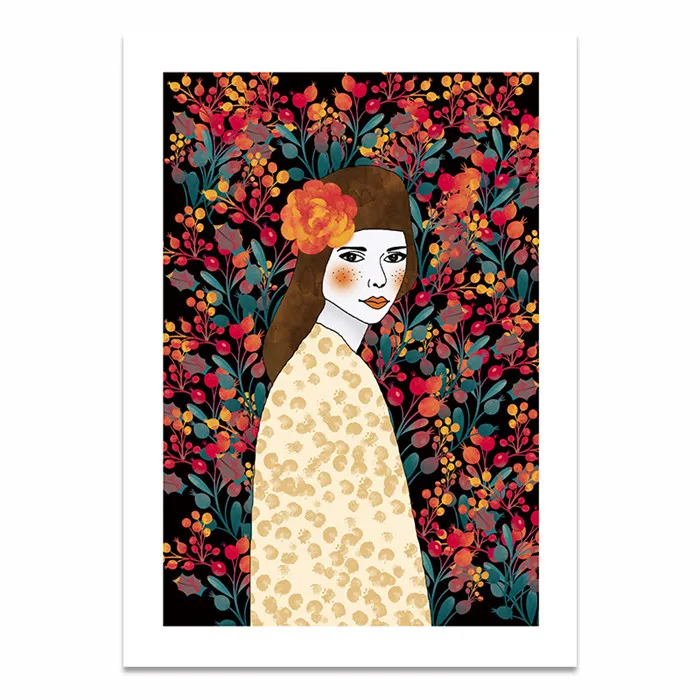 Скандинавский современный минимализм Модный цветочный Плакаты для девочек и художественная печать на холсте картина настенные картины для гостиной домашний декор - Цвет: B