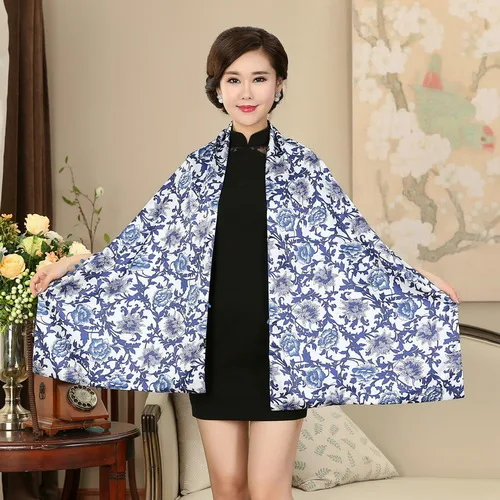 Новинка, женский шелк из Ханчжоу, роскошная двойная шелковая пуговица, струйный сатиновый длинный платок, осенний и зимний глушитель, 175 см х 52 см - Цвет: 023